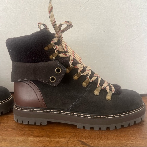 NWOT See By Chloe Women's Eileen Walk Lace Up Hiker Boots-Size 39 - Picture 4 of 11